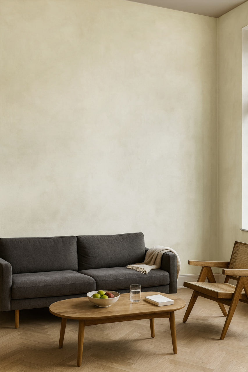 Beton architektoniczny + LimeWash. Surowe kontra miękkie: duet materiałów z charakterem