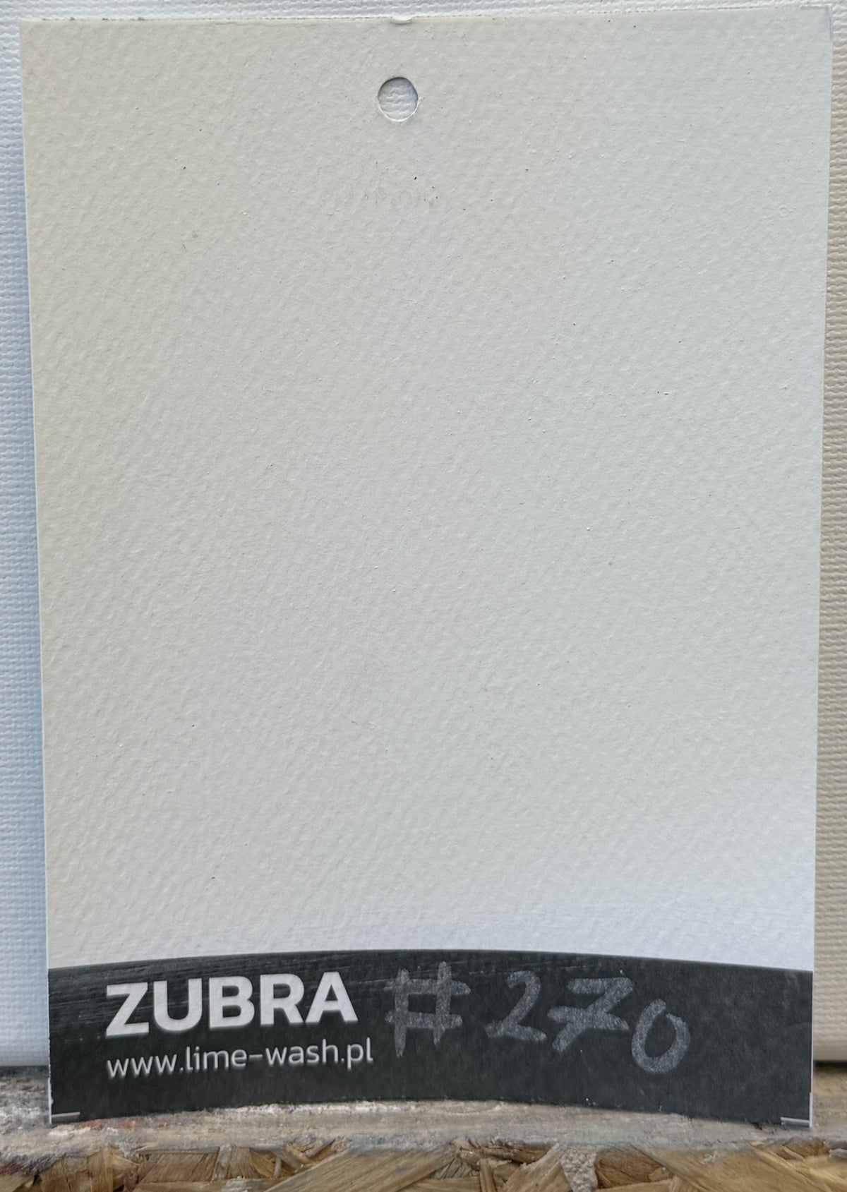 ZUBRA COLORS #270 Warm Paper — próbka koloru farby Limewash
