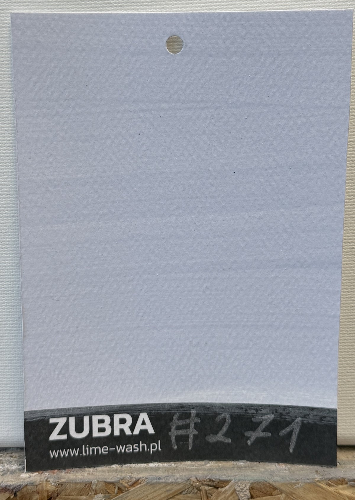 ZUBRA COLORS #271 Lilac Frost — próbka koloru farby Limewash